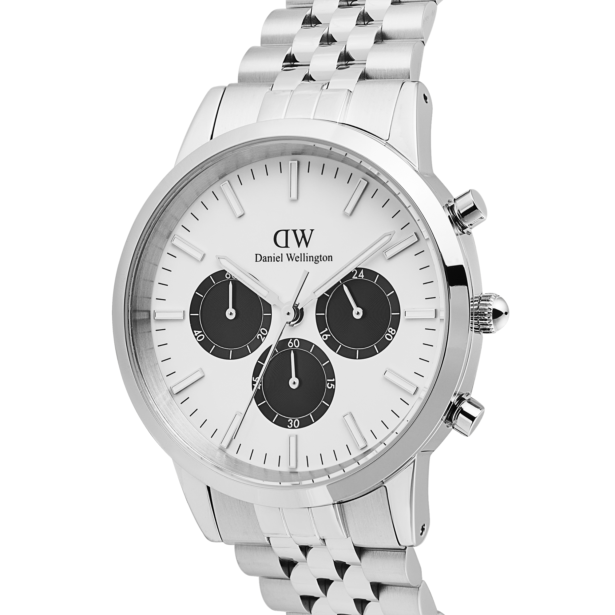 Daniel Wellington Iconic Chronograph Arch 5-Link Off- White Panda Silver