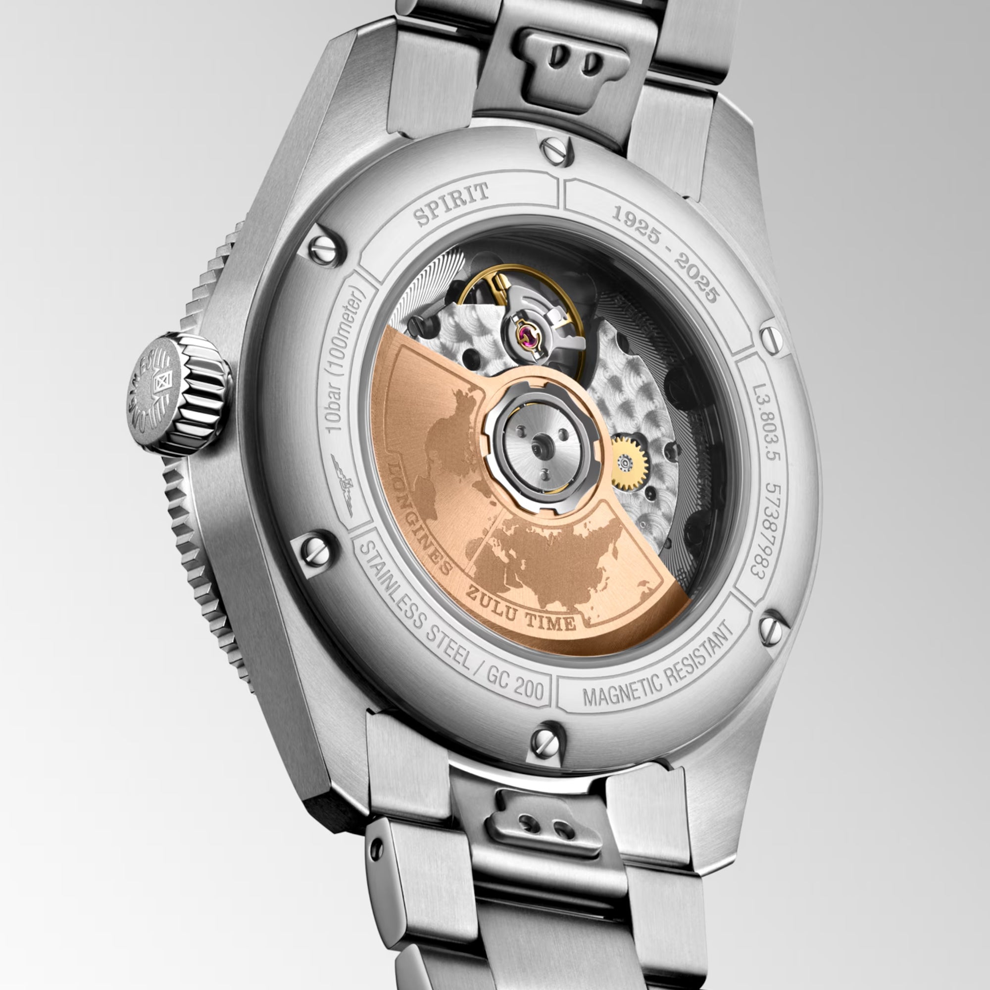 Longines Spirit Zulu Automatic GMT Men's 39mm Watch L3.803.5.53.6