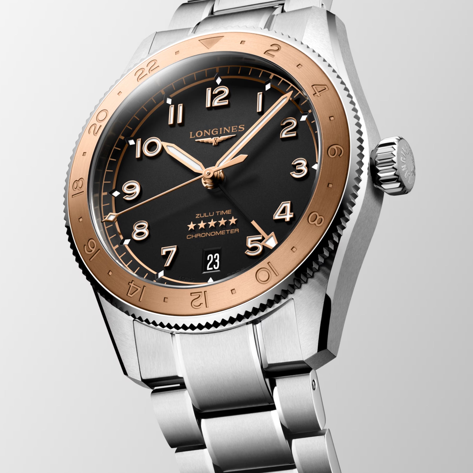 Longines Spirit Zulu Automatic GMT Men's 39mm Watch L3.803.5.53.6