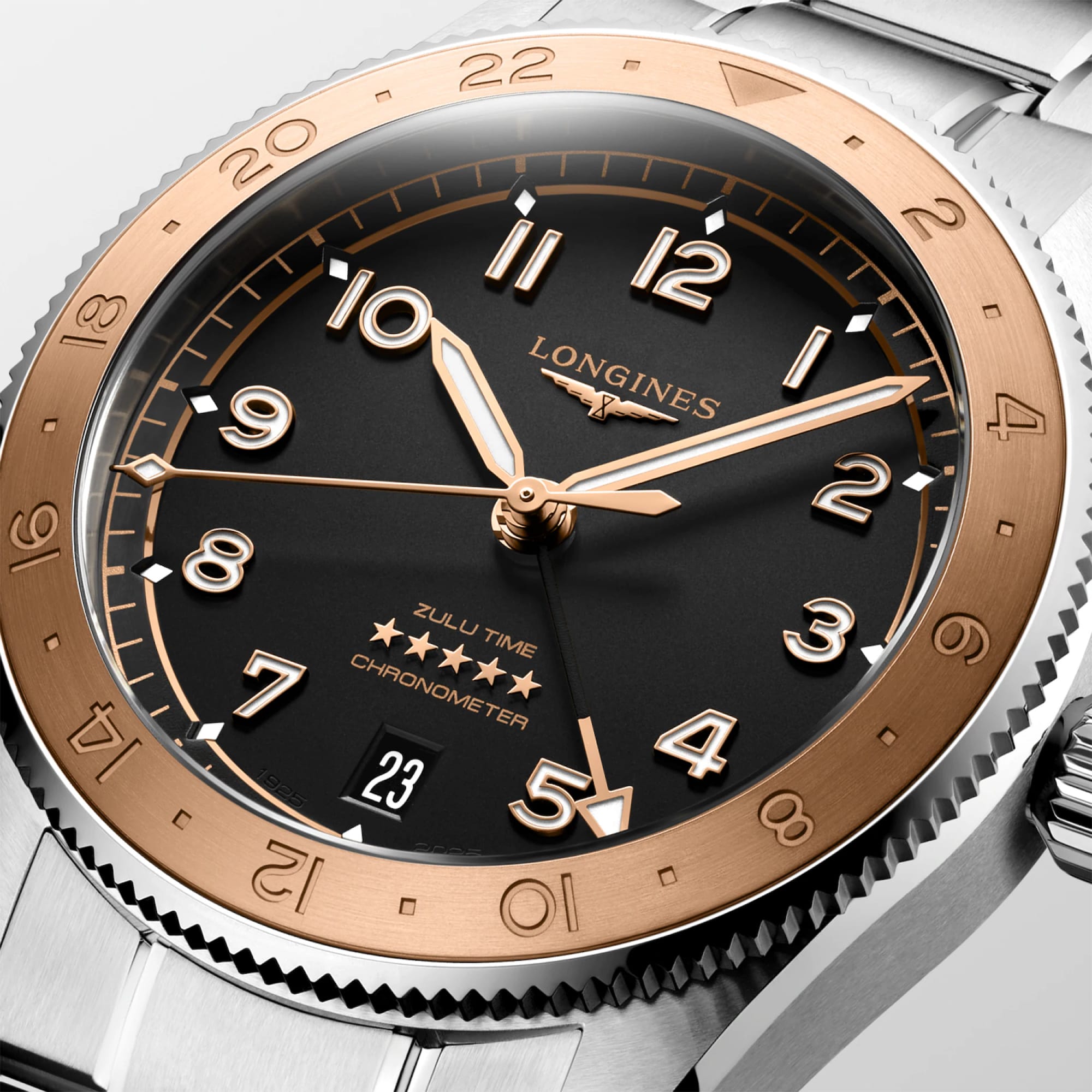Longines Spirit Zulu Automatic GMT Men's 39mm Watch L3.803.5.53.6