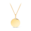Large Solid Circle Pendant in 9ct Yellow Gold