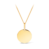 Large Solid Circle Pendant in 9ct Yellow Gold