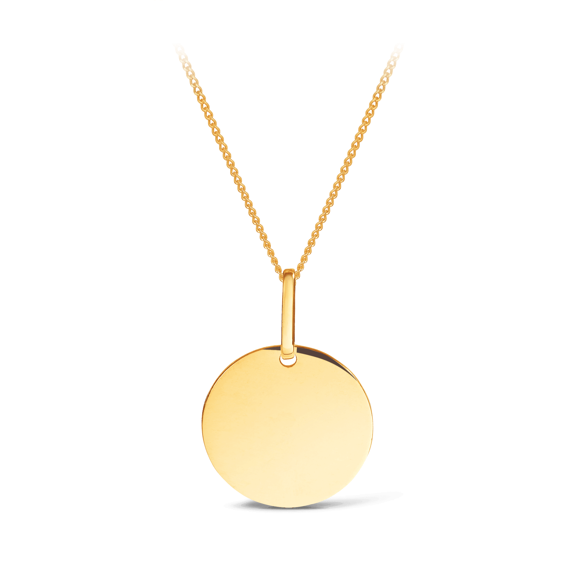 Large Solid Circle Pendant in 9ct Yellow Gold