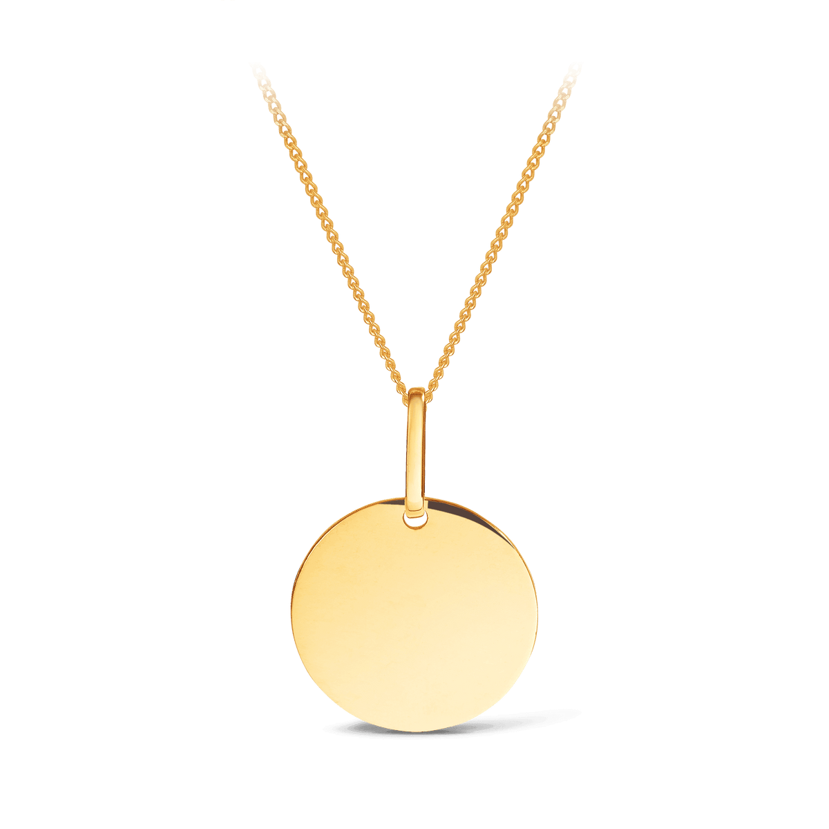 Large Solid Circle Pendant in 9ct Yellow Gold - Wallace Bishop