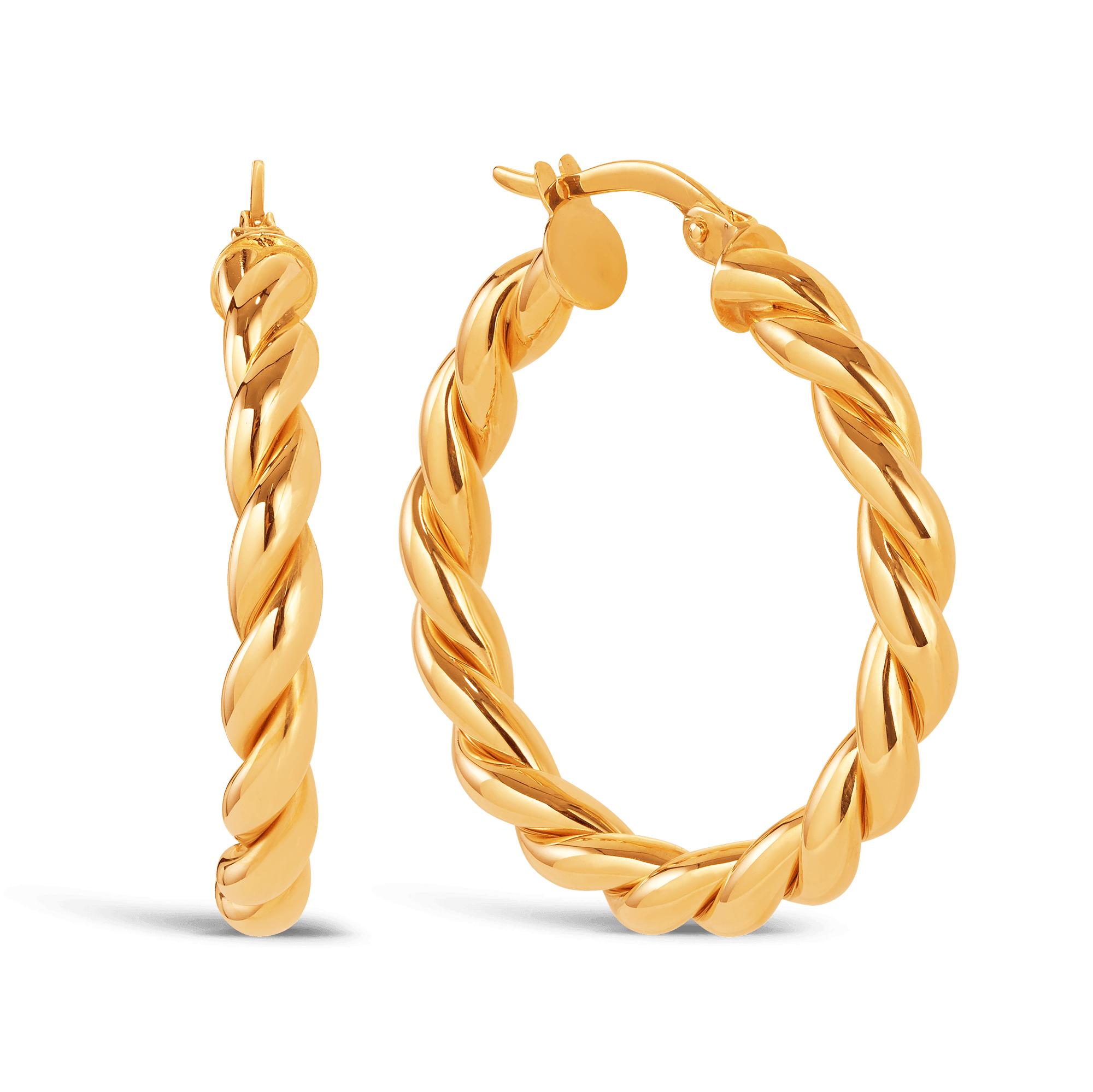 9ct gold large twisted hoop earrings deals