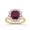 Lab-Grown Ruby & 0.90ct TDW Lab-Grown Diamond Ring in 9ct Yellow Gold