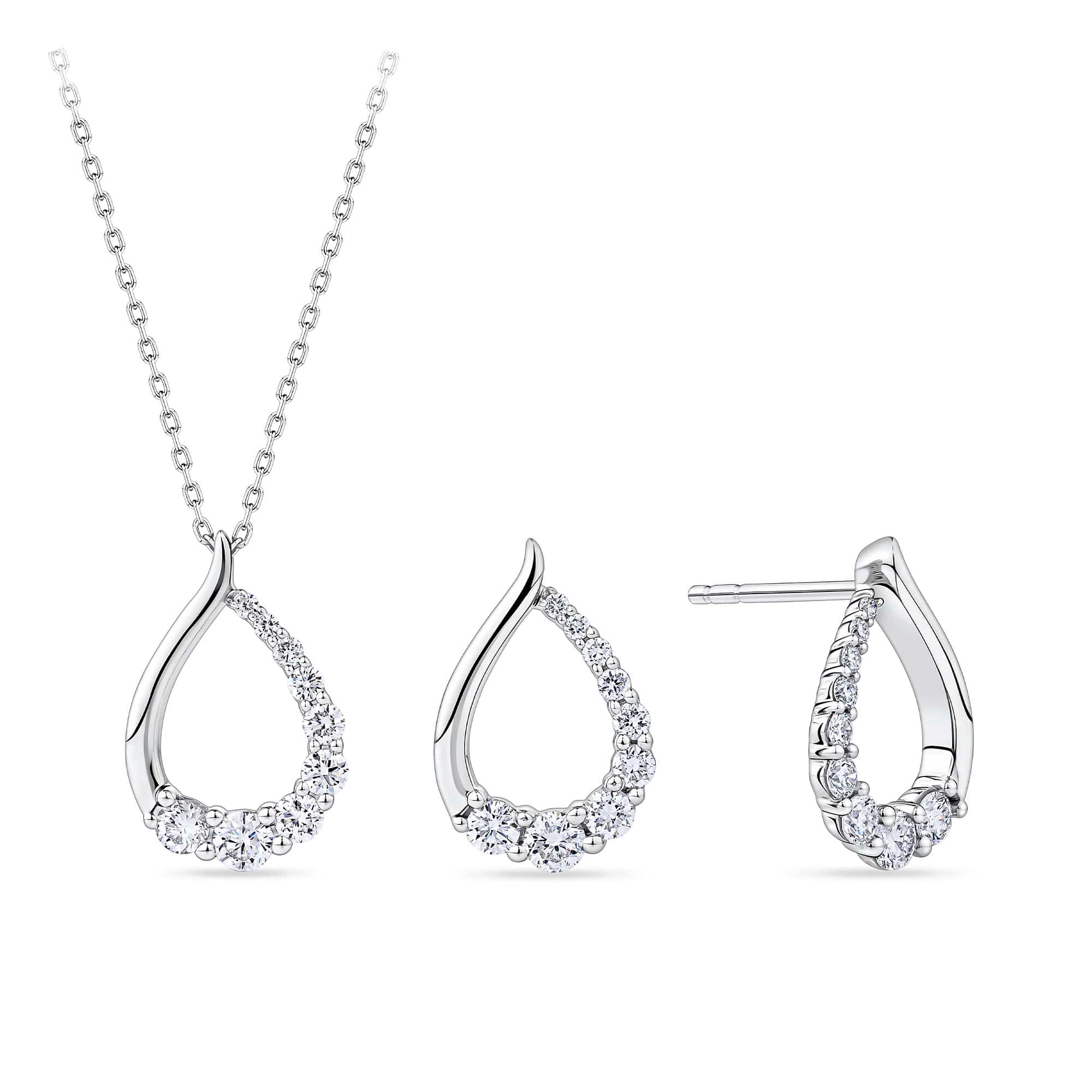 1.00ct TDW Lab-Grown Diamond Pendant and Earrings Set in Sterling Silver