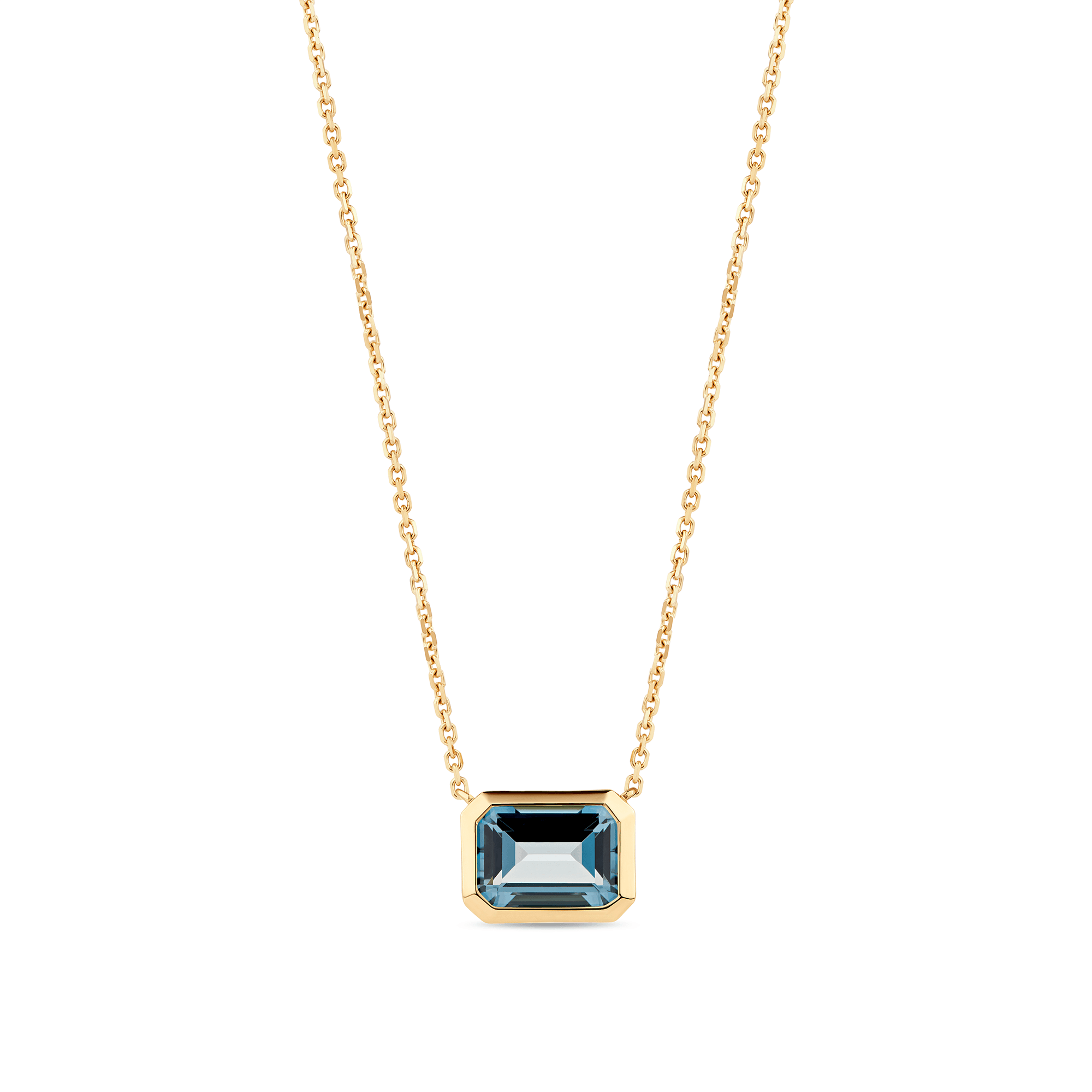 Emerald cut blue topaz necklace deals