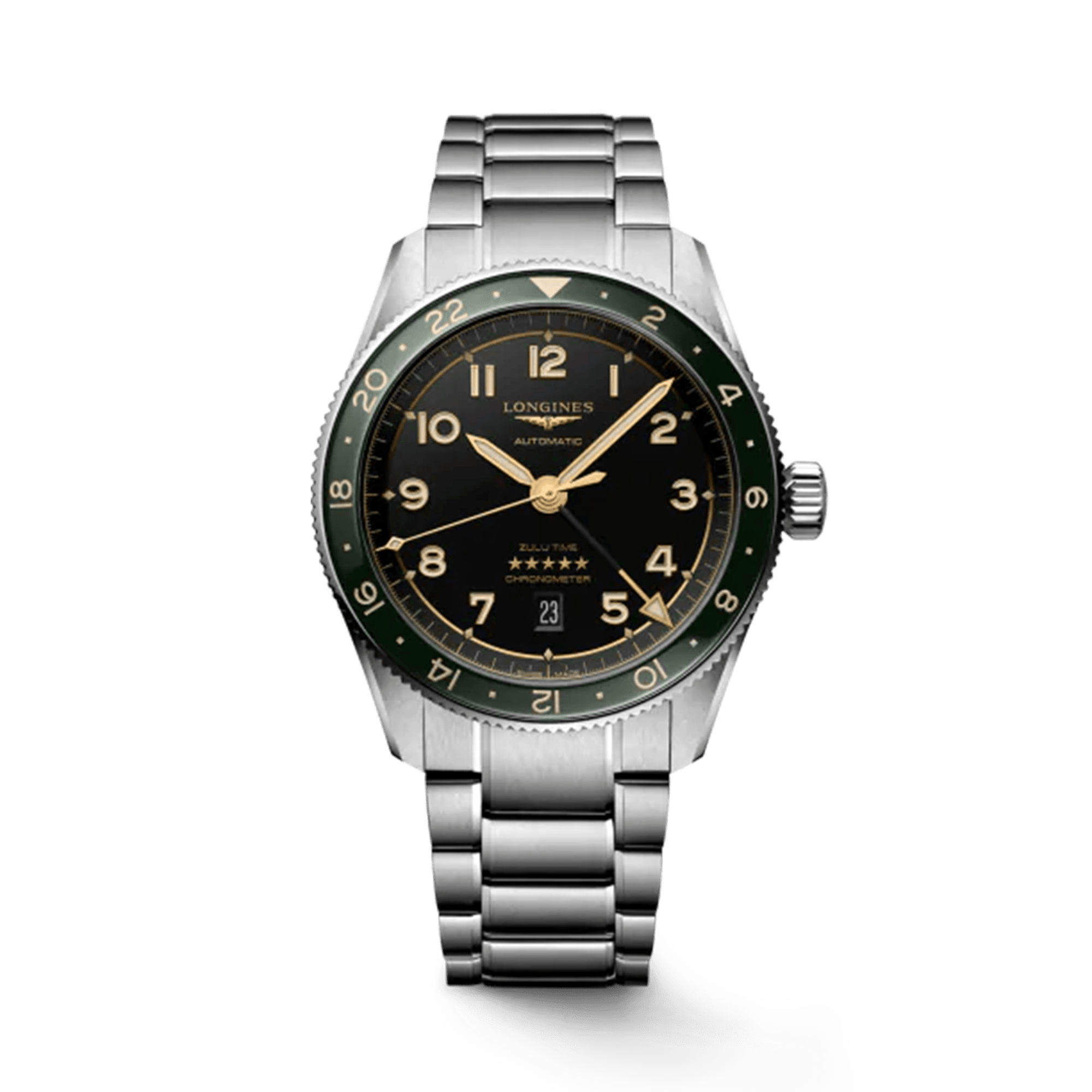 Longines Spirit Zulu Men's 42mm Stainless Steel Automatic GMT Watch L3.812.4.63.6