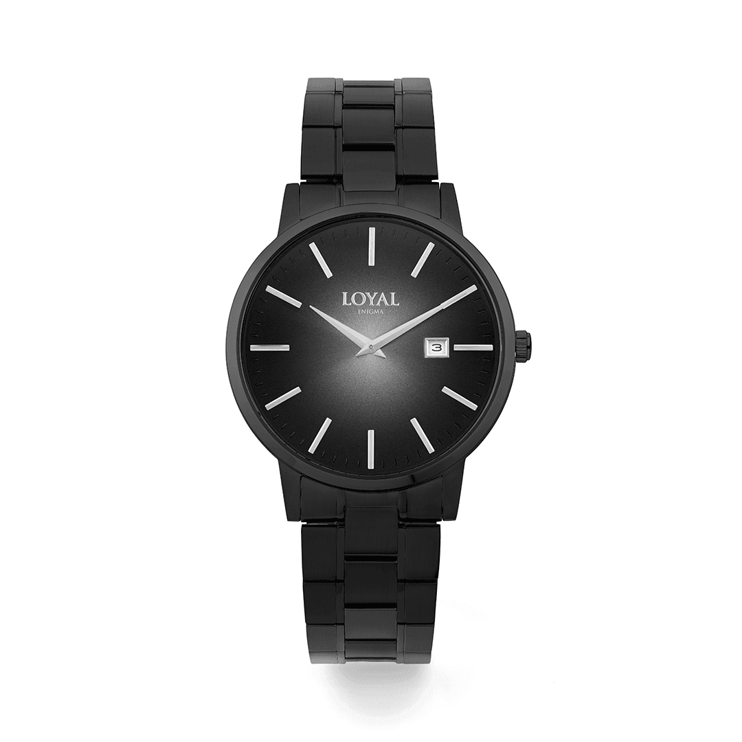 Loyal Enigma Men's 41mm Black and Steel Quartz Watch - Wallace Bishop