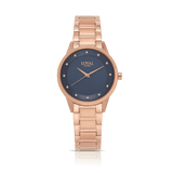 Loyal Women's Enigma Rose PVD Quartz Dress Watch Blue Dial