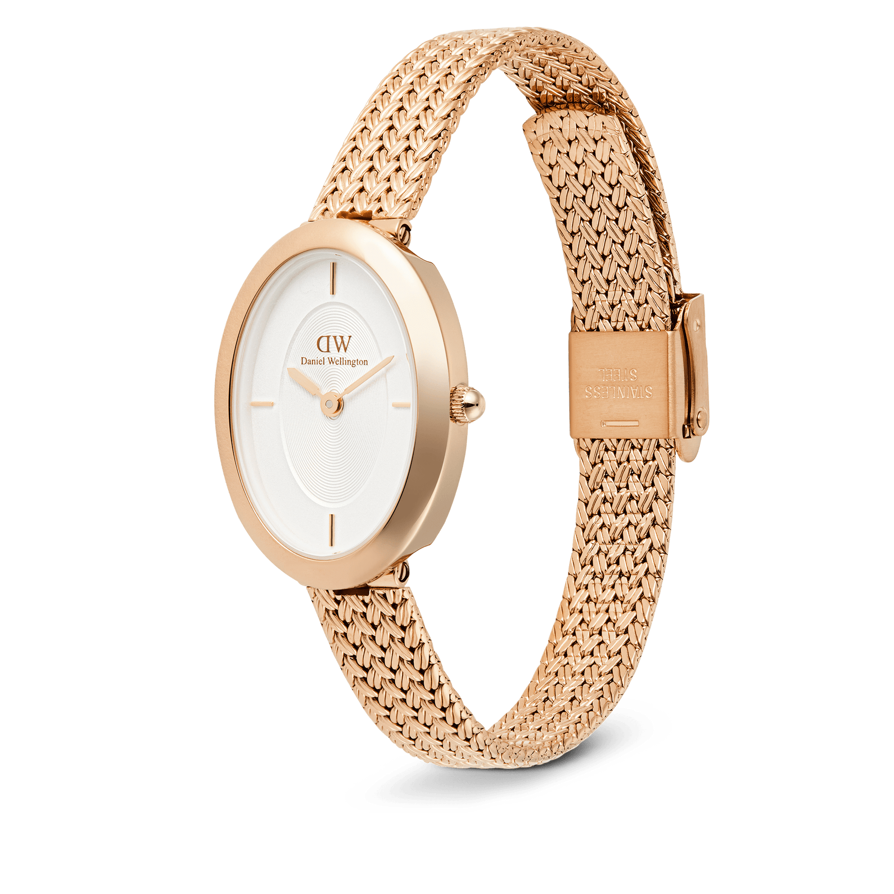 Daniel Wellington Juliette Braided Mesh White Sunray Rose Gold