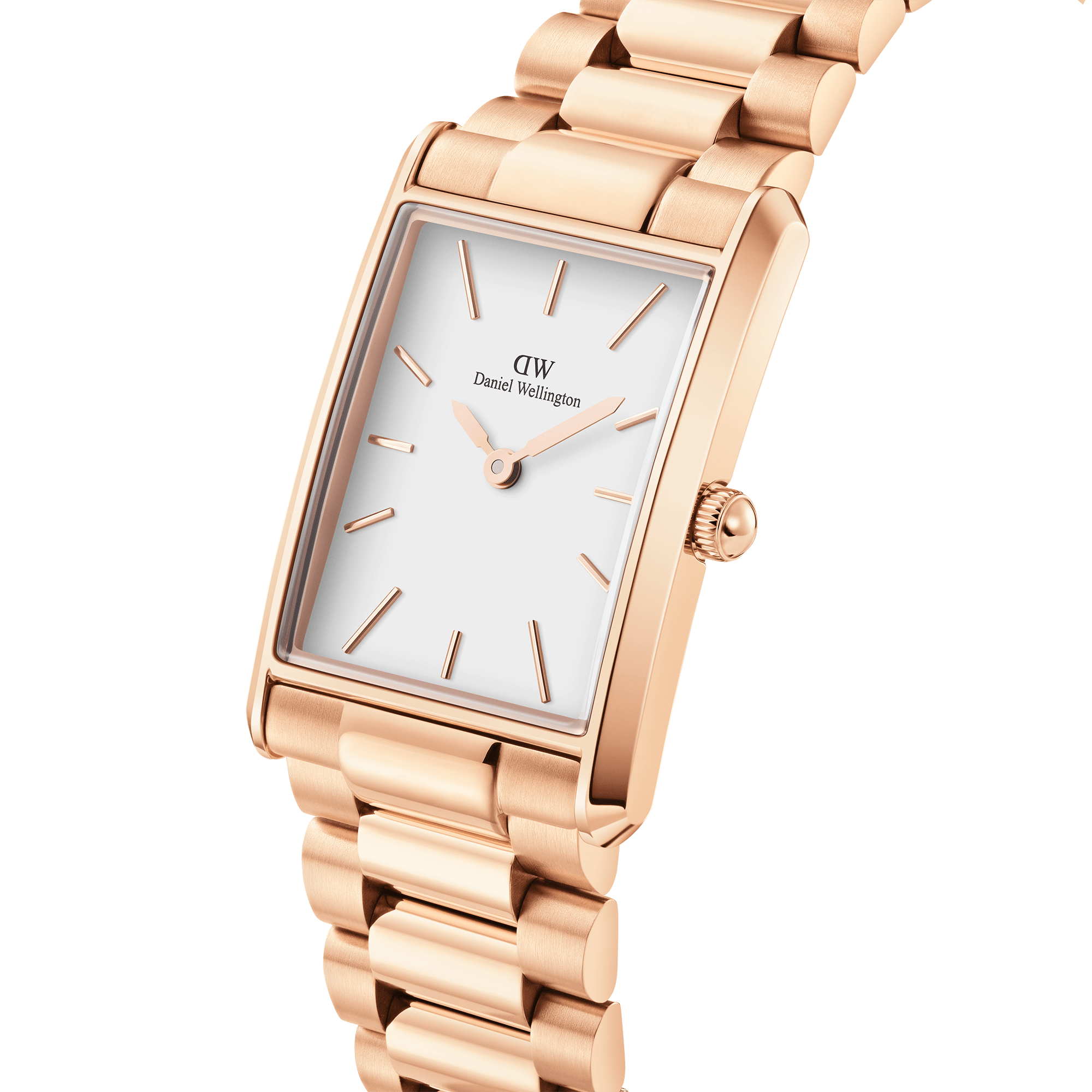 Daniel Wellington Bound 35x24 3-Link RG White Watch