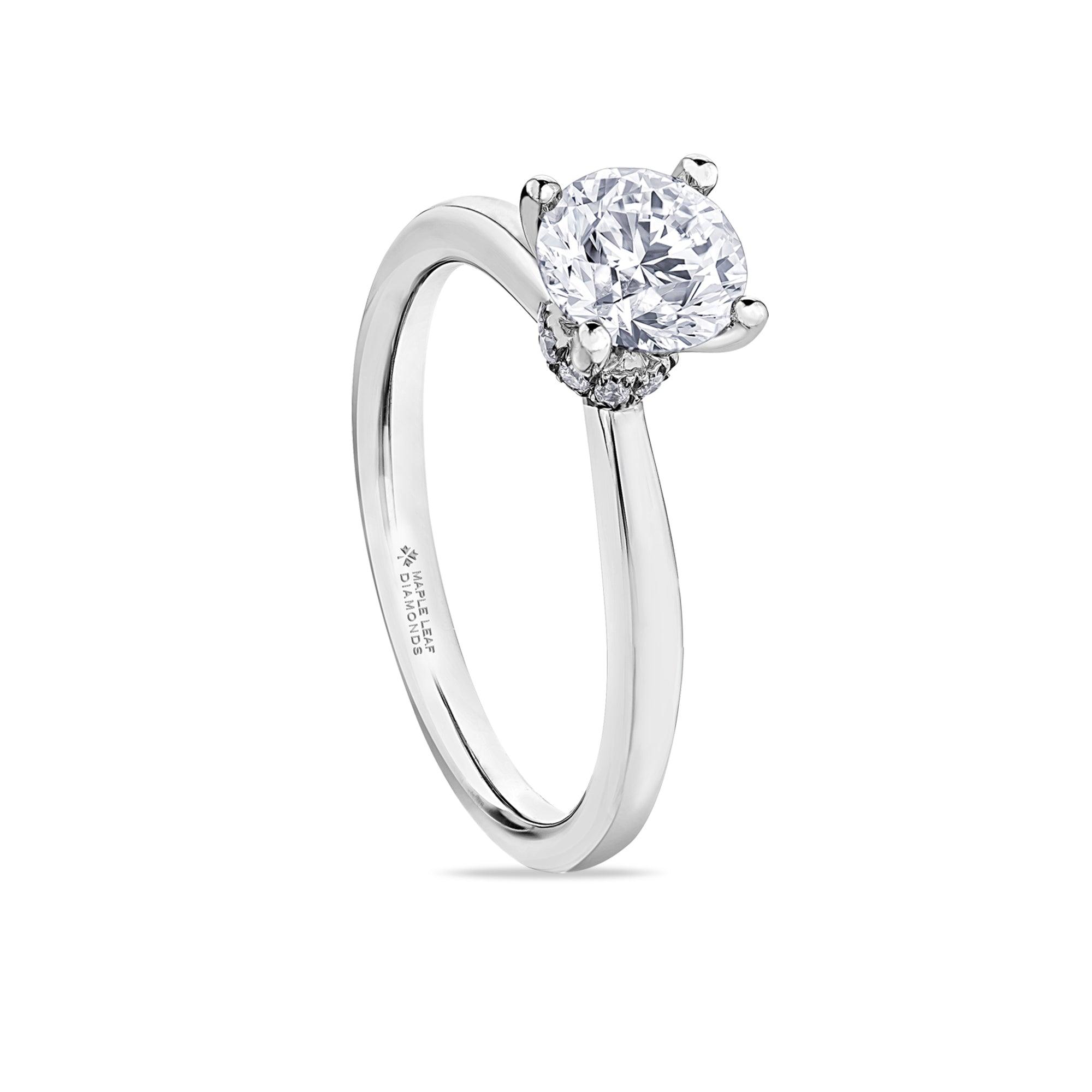 Maple Leaf Diamonds Circle of Love Round Brilliant Cut Solitaire Diamond Engagement Ring set in 18ct White Gold - Wallace Bishop