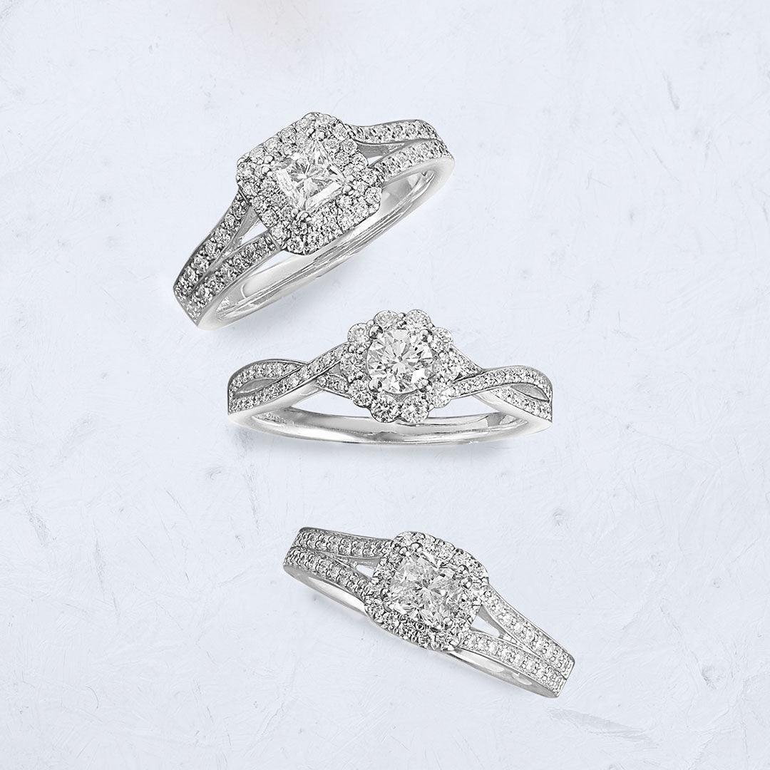 0.80ct TW Maple Leaf Diamonds™ Cushion Cut Diamond Halo Engagement Ring in 18ct White Gold