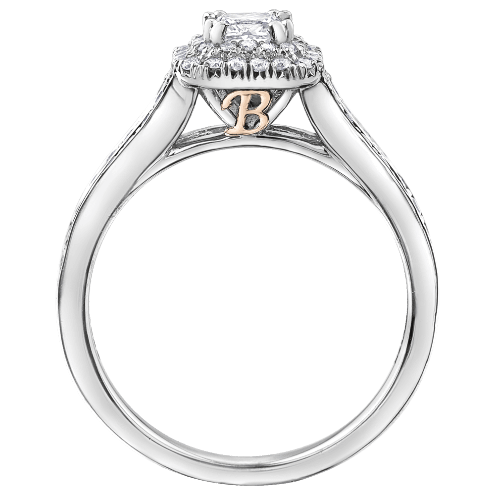 Maple Leaf Diamonds™ Love Letters Princess Cut Diamond Halo Engagement Ring in 18ct White Gold - Wallace Bishop