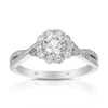 Maple Leaf Diamonds™ Love Letters Round Brilliant Cut Diamond Halo Engagement Ring in 18ct White Gold - Wallace Bishop