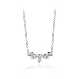 Marquise Round Diamond Necklace in 9ct White Gold