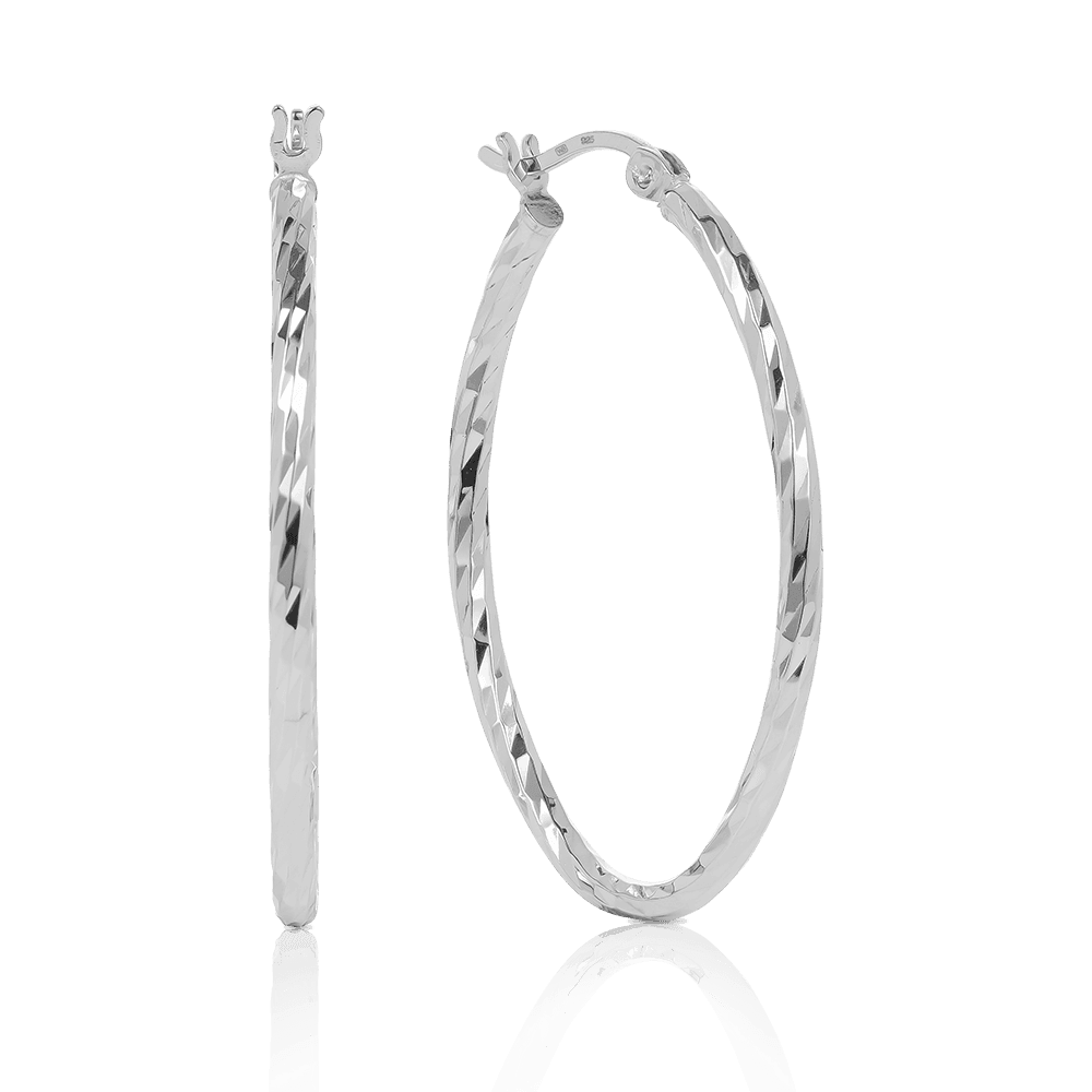 Medium Twist Hoops in Sterling Silver - Wallace Bishop