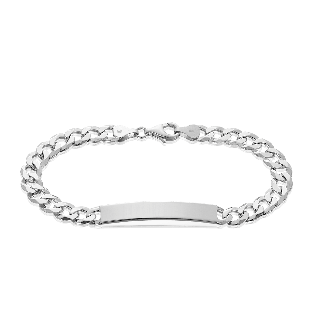 20cm Men's ID Bracelet in Sterling Silver