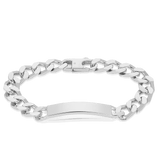 22cm Men's ID Curb Bracelet in Sterling Silver