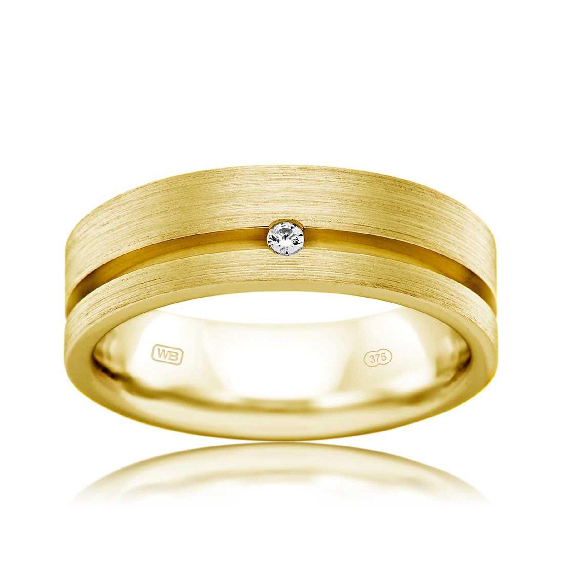 Men's Diamond Wedding Band in 9ct Yellow Gold TGW 0.03 - Wallace Bishop