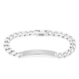 Men's ID Curb Bracelet in Sterling Silver