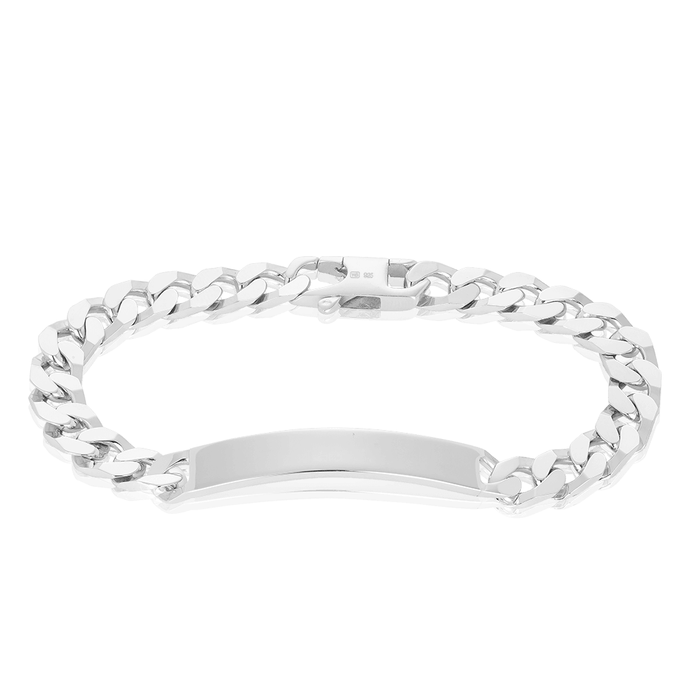 Men's ID Curb Bracelet in Sterling Silver - Wallace Bishop