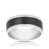 Ezi Wedding Ring in Zirconium and 9ct White Gold