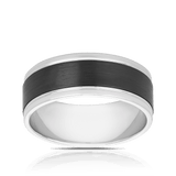 Ezi Wedding Ring in Zirconium and 9ct White Gold