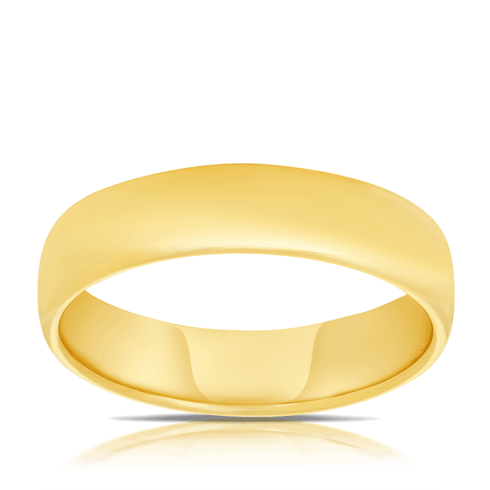 Men's Plain Wedding Band in 9ct Yellow Gold