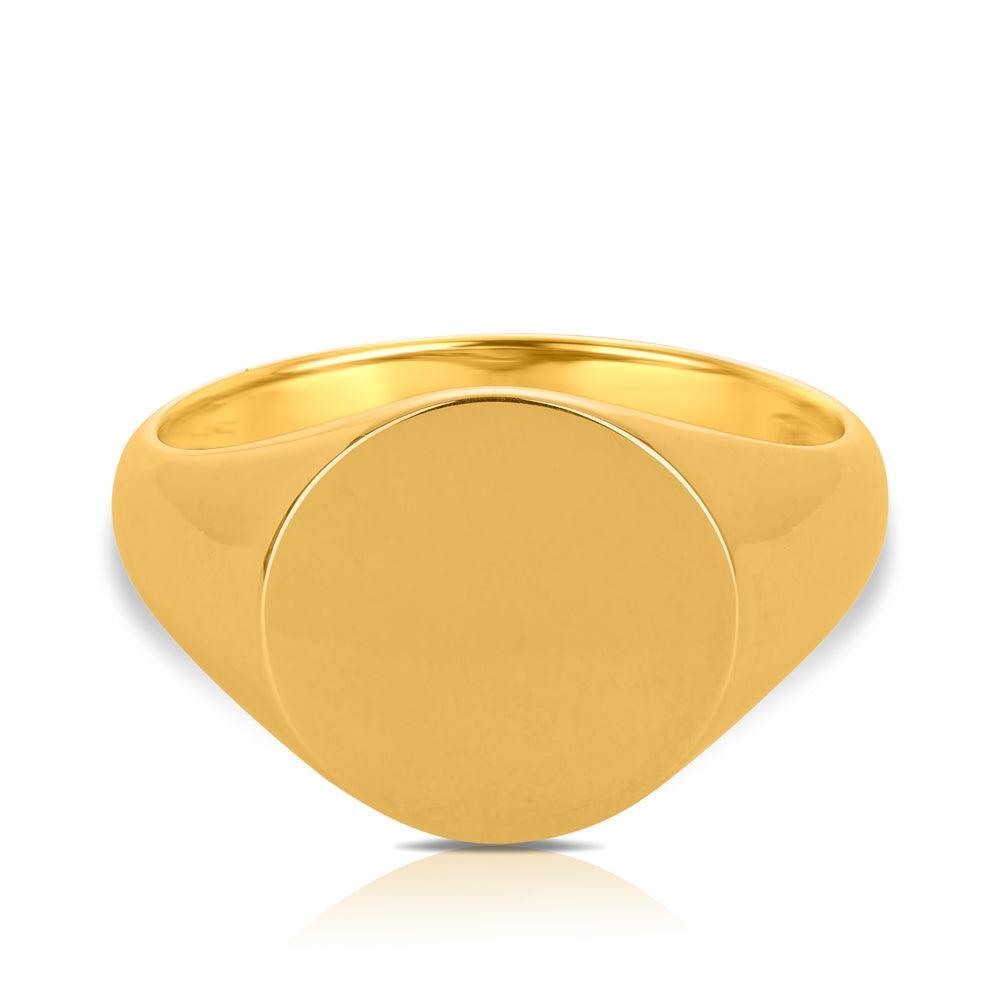 Men's Round Signet Ring in 9ct Yellow Gold