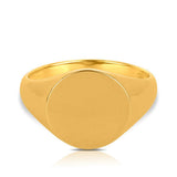 Men's Round Signet Ring in 9ct Yellow Gold