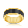 Men's Wedding Band in Zirconium & 9ct Yellow Gold Ring