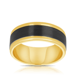 Men's Wedding Band in Zirconium & 9ct Yellow Gold Ring