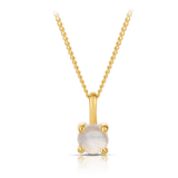 Moonstone Round Pendant in 9ct Yellow Gold