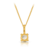 Moonstone Round Pendant in 9ct Yellow Gold