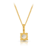 Moonstone Round Pendant in 9ct Yellow Gold
