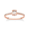 Morganite and Diamond Ring in 9ct Rose Gold