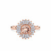 Morganite & 0.50ct TW Diamond Ballerina Ring in 9ct Rose Gold