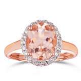 Morganite & Diamond Dress Ring in 9ct Rose Gold