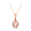 Morganite & Diamond Pendant in 9ct Rose Gold