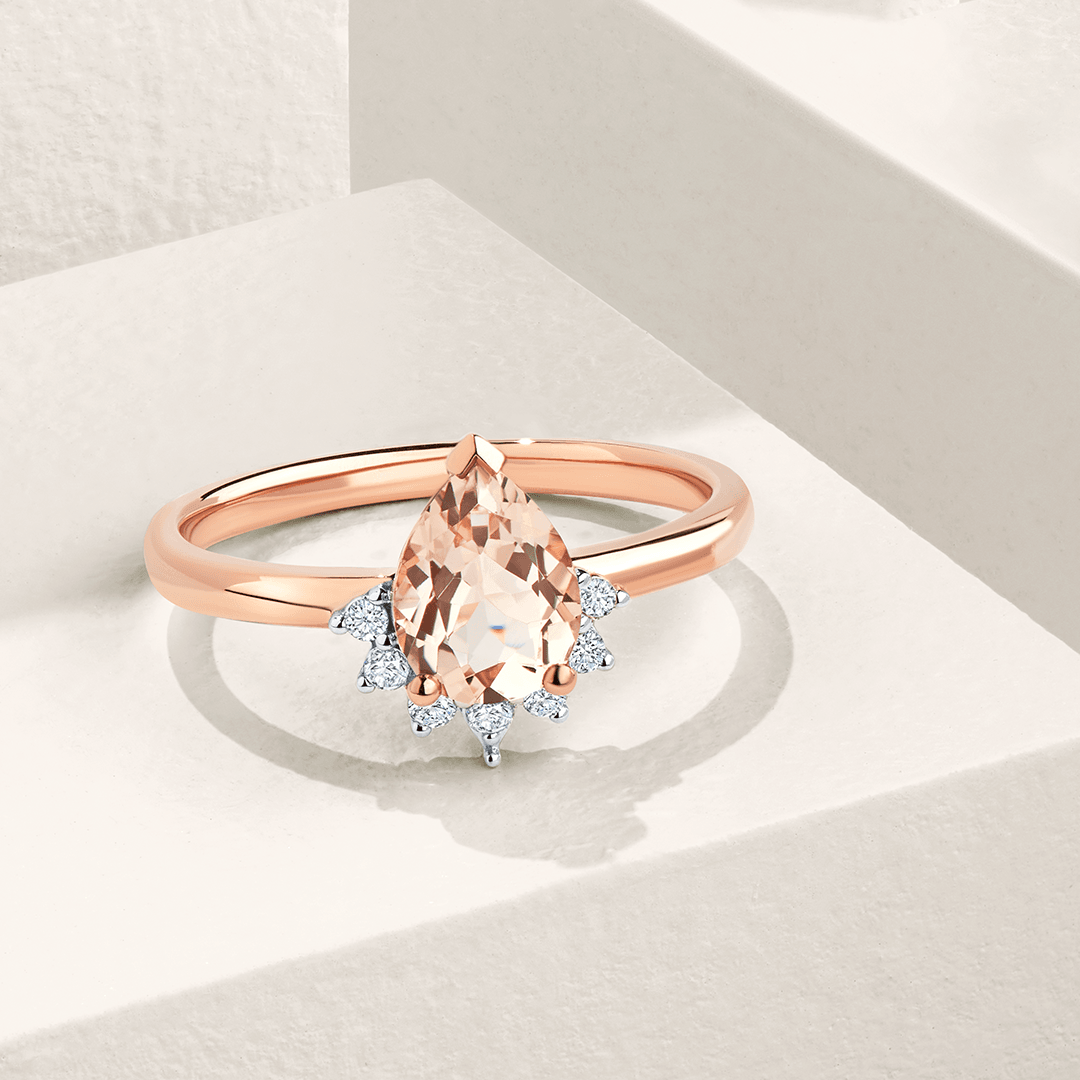 Morganite & Diamond Ring in 9ct Rose Gold - Wallace Bishop