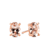 Morganite Oval Claw Set Stud Earrings in 9ct Rose Gold - Wallace Bishop