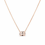 Morganite Oval Necklace in 9ct Rose Gold