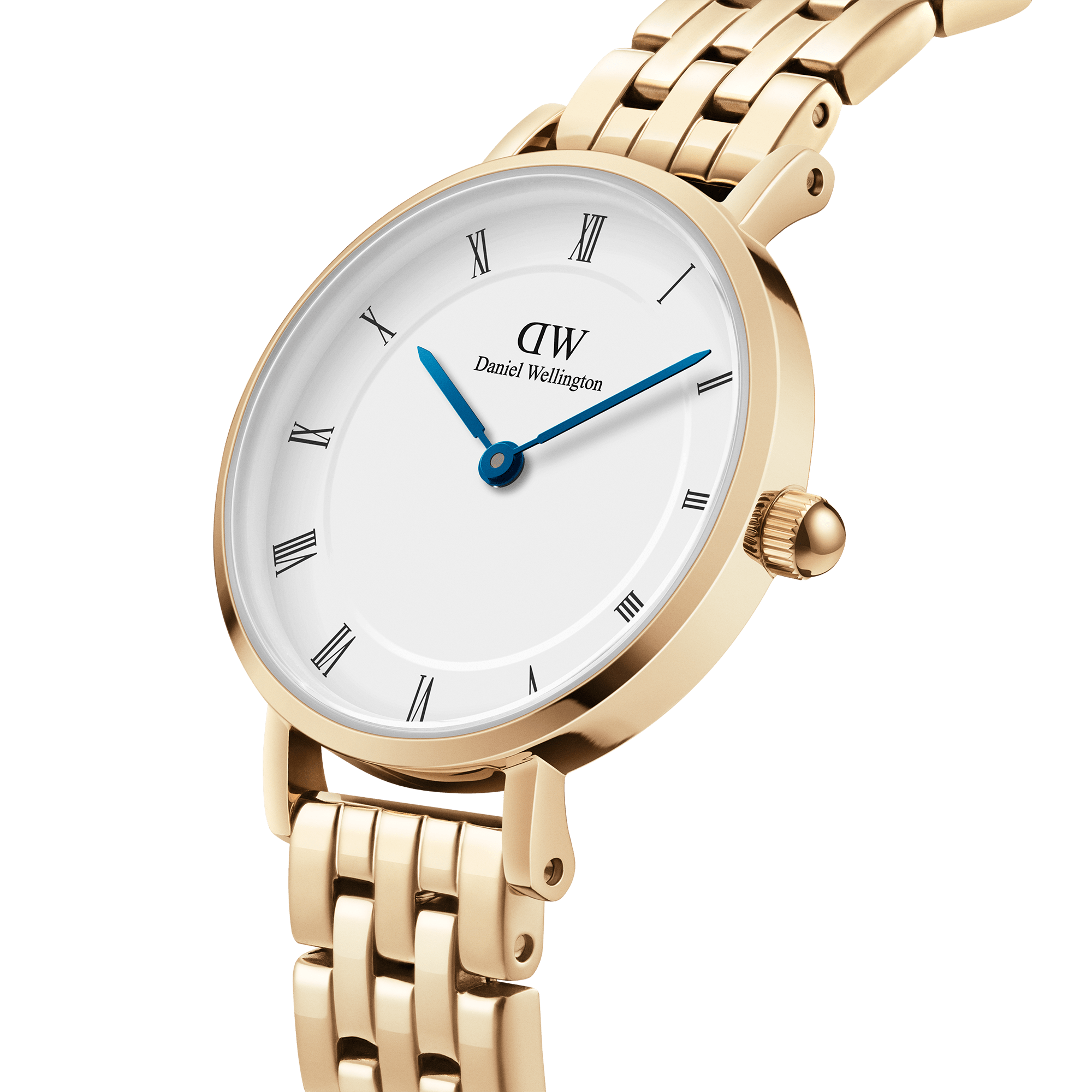 Daniel Wellington Petite Roman Numerals 28 5-Link G White Watch