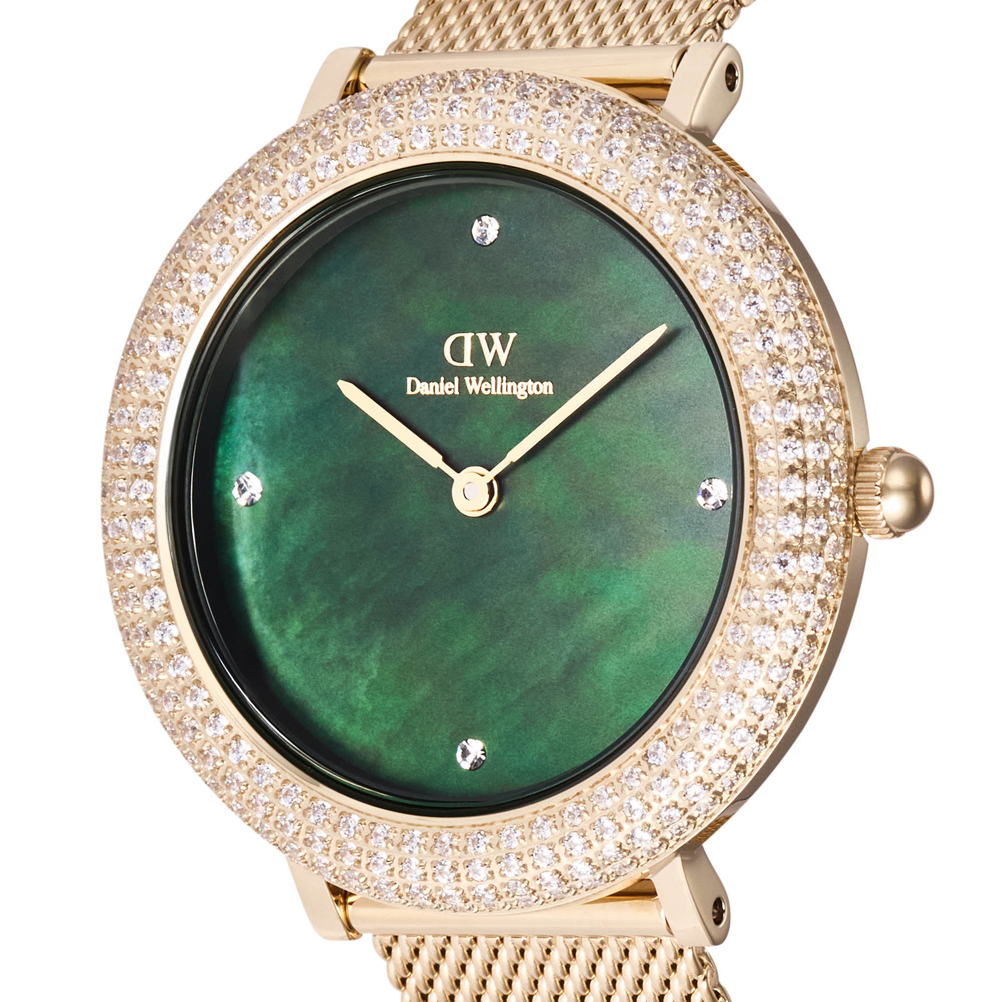 Daniel Wellington Crystalline Bezel Evergold Green Watch