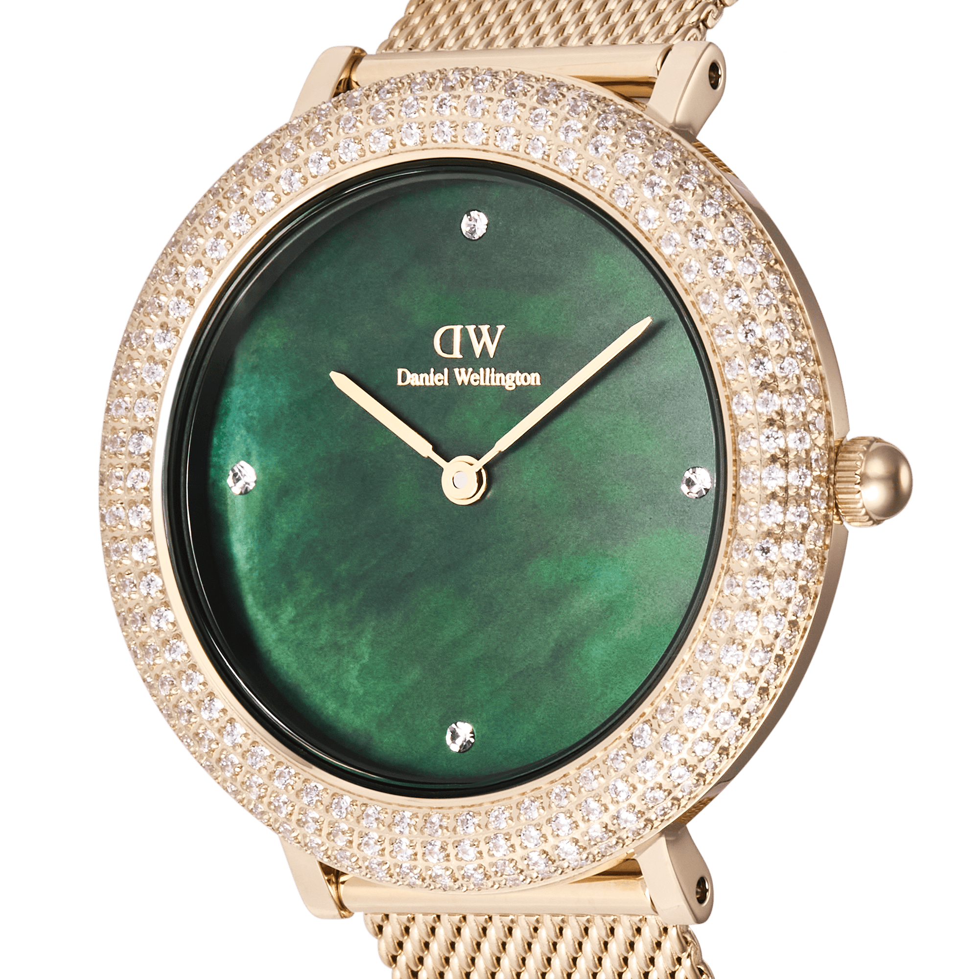 Daniel Wellington Crystalline Bezel Evergold Green Watch