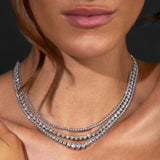 1.00ct TW Lab Grown Half Diamond Tennis Necklace in 9ct White Gold