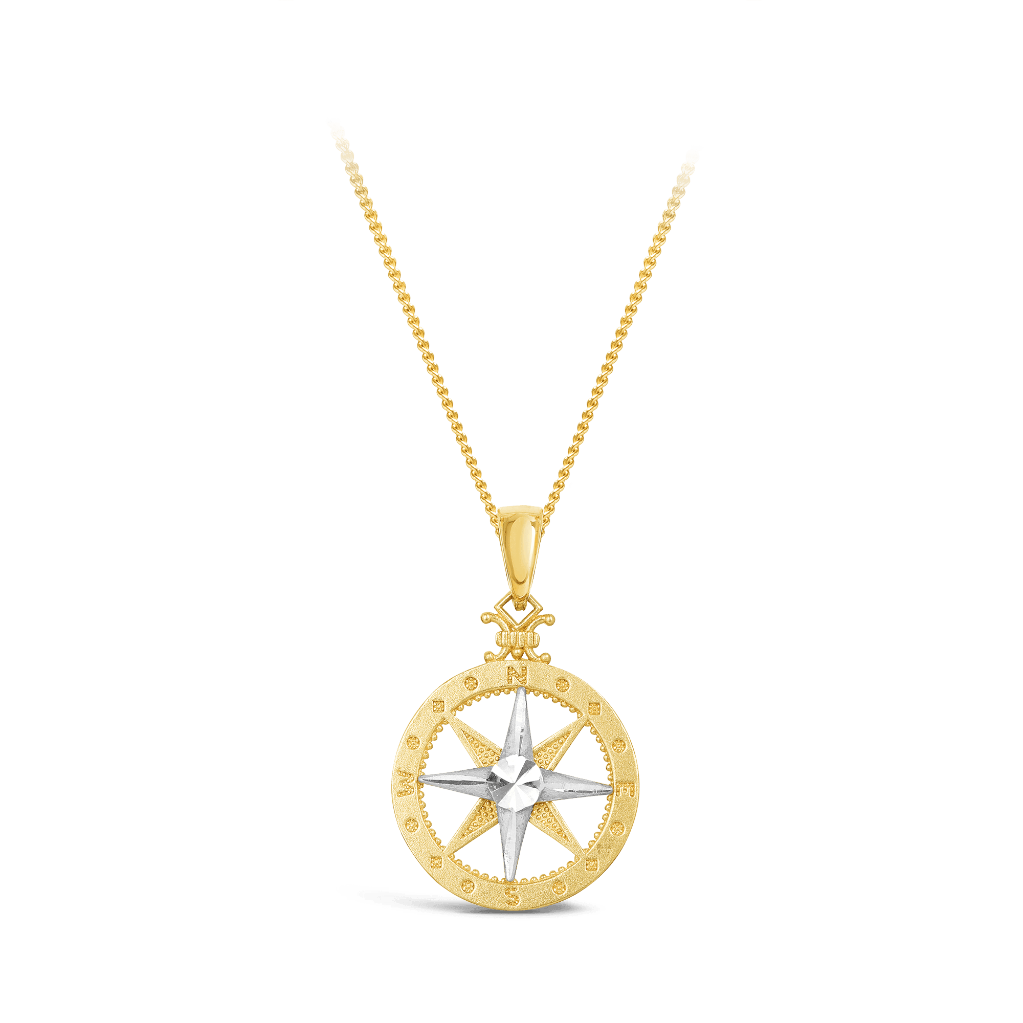 North Star Compass Pendant in 9ct Yellow Gold